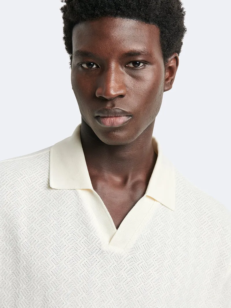 Polo manches courtes en coton à motif