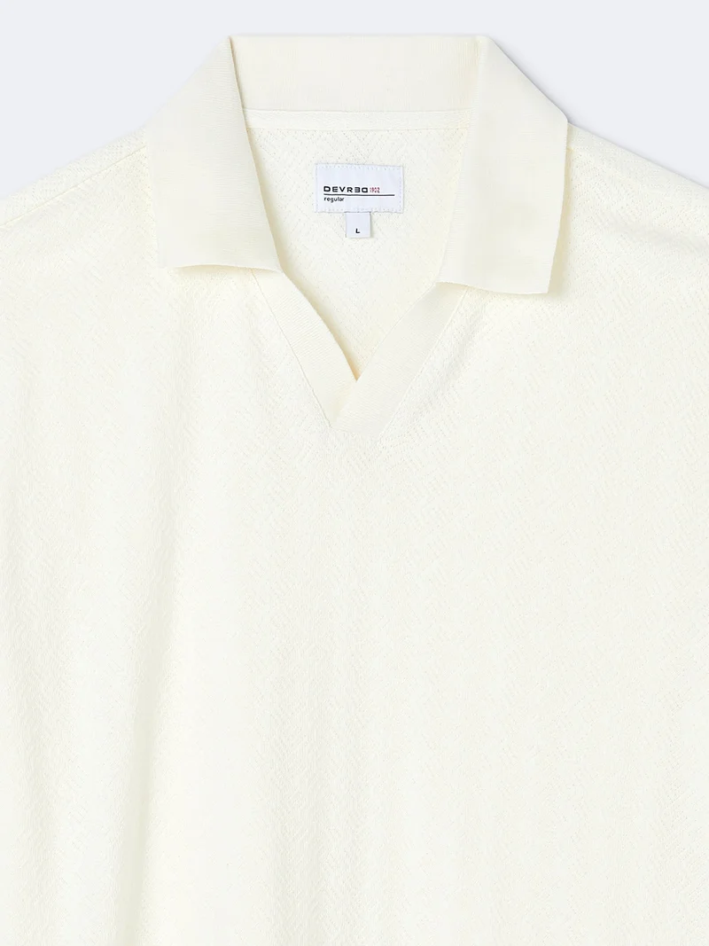 Polo manches courtes en coton à motif