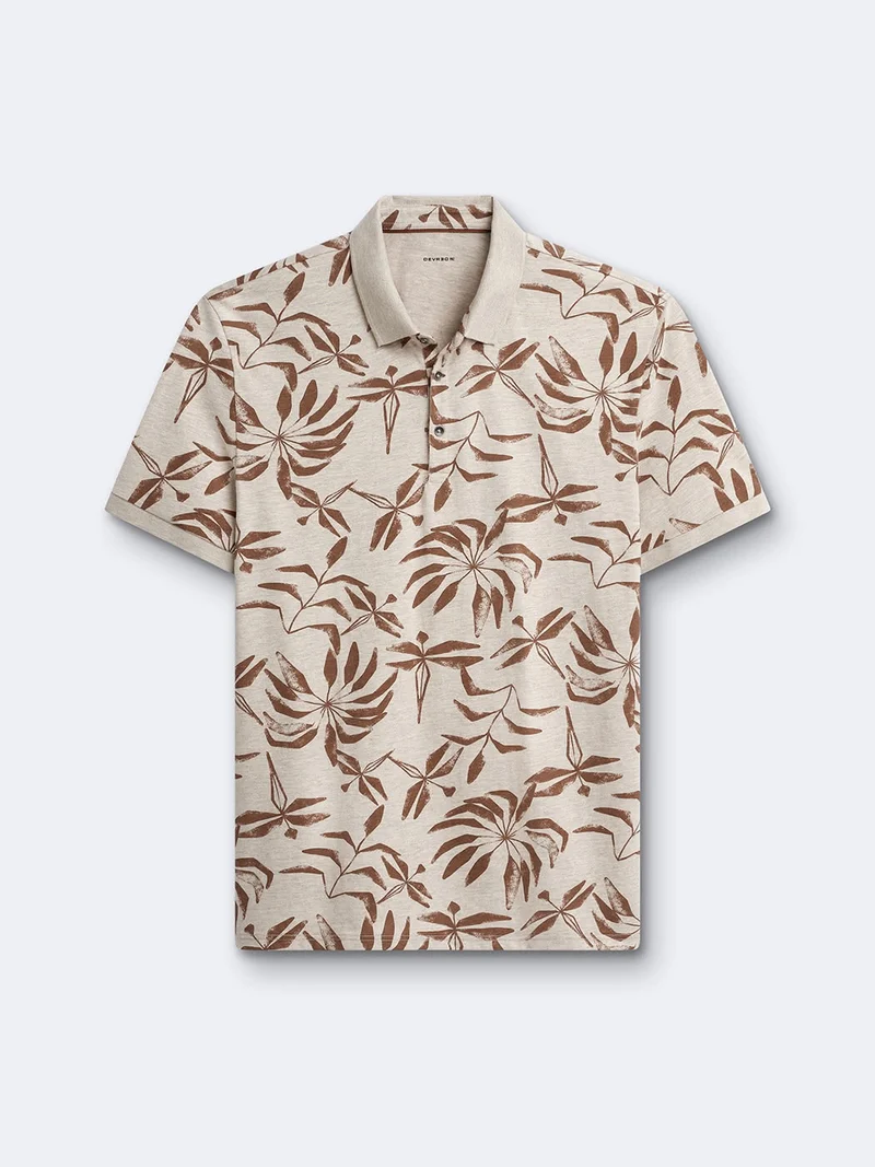 Polo manches courtes en coton fleuri