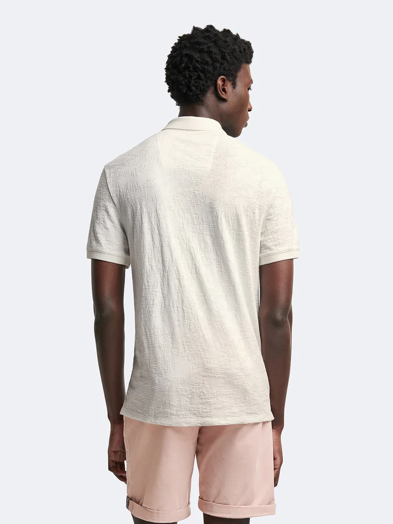 Polo manches courtes en coton à motif