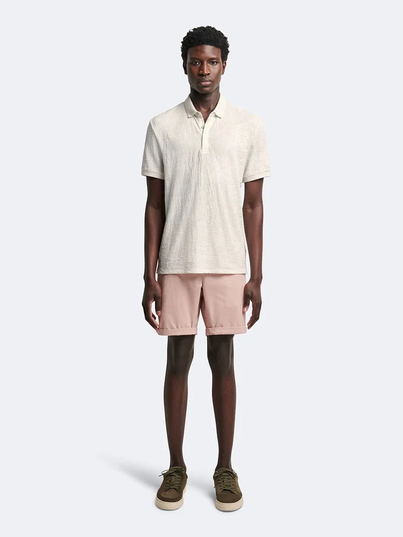 Polo manches courtes en coton à motif