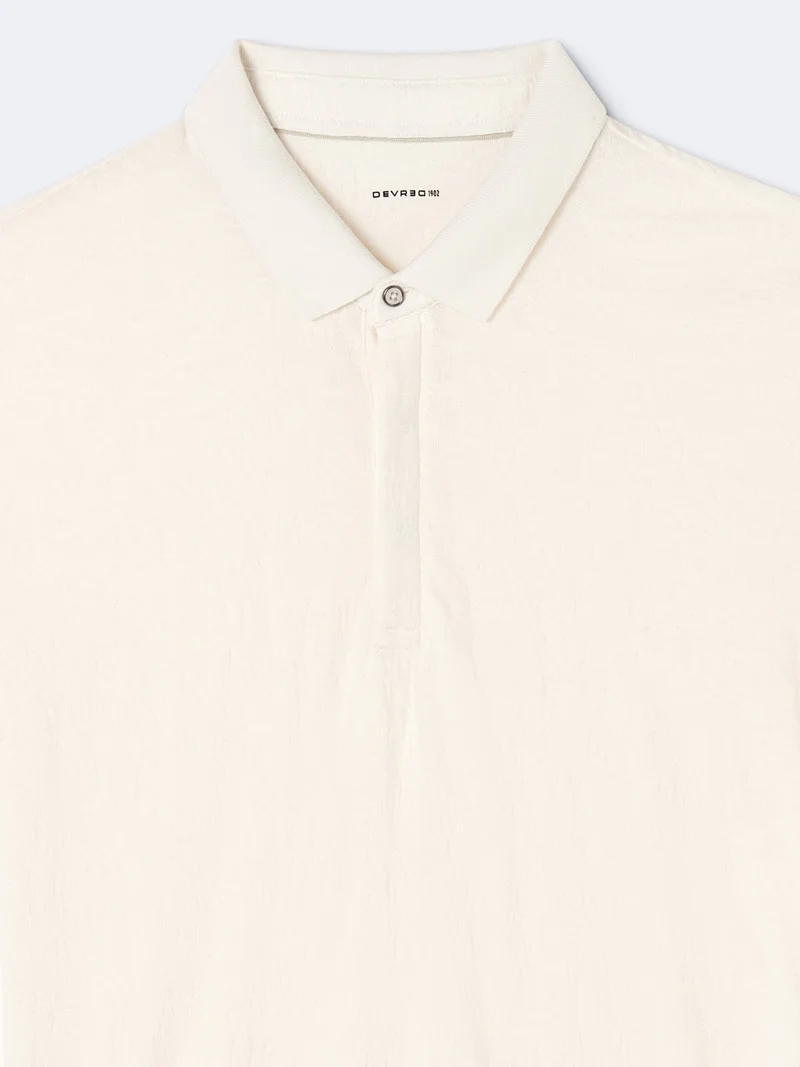 Polo manches courtes en coton à motif