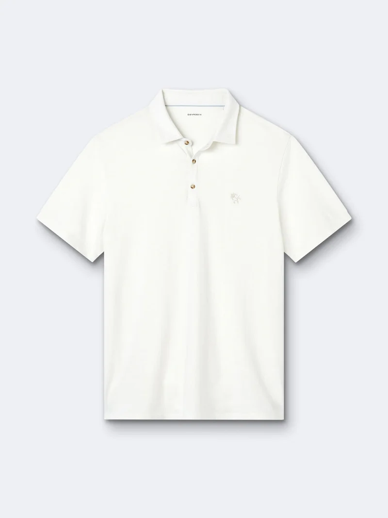 Polo manches courtes en coton-lin brodé