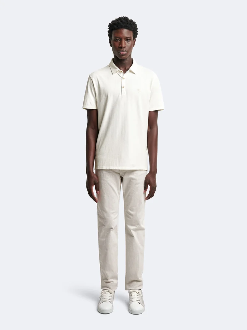 Polo manches courtes en coton-lin brodé