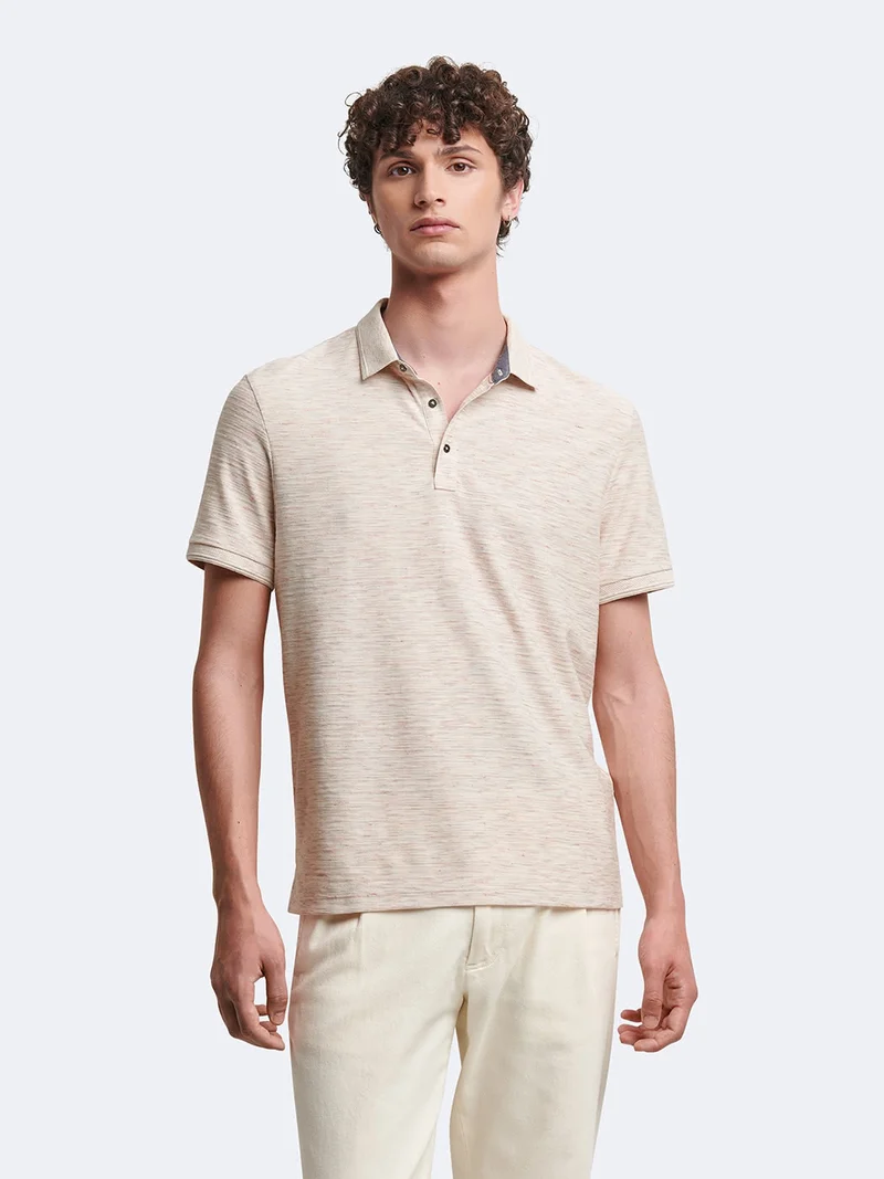 Polo manches courtes en coton jacquard