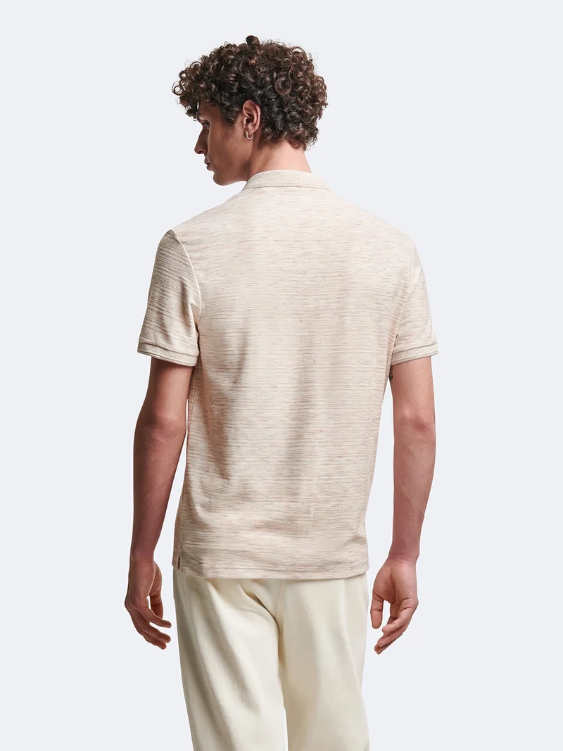 Polo manches courtes en coton jacquard
