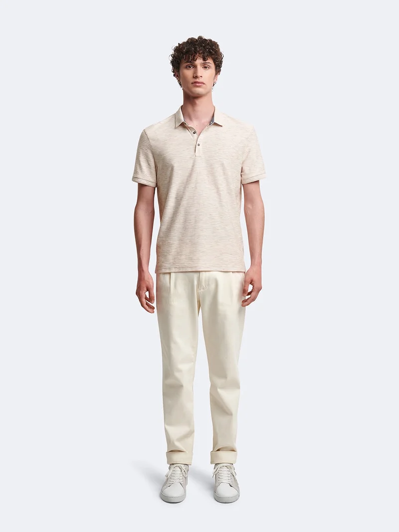 Polo manches courtes en coton jacquard