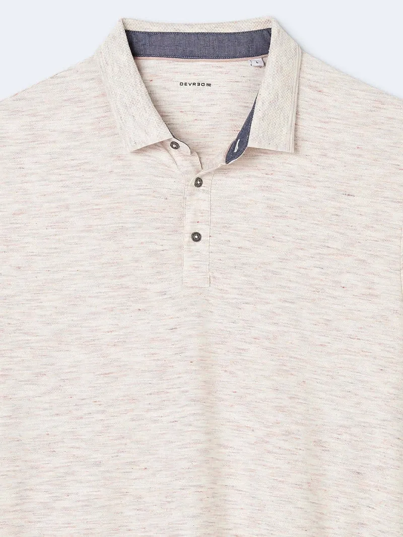 Polo manches courtes en coton jacquard