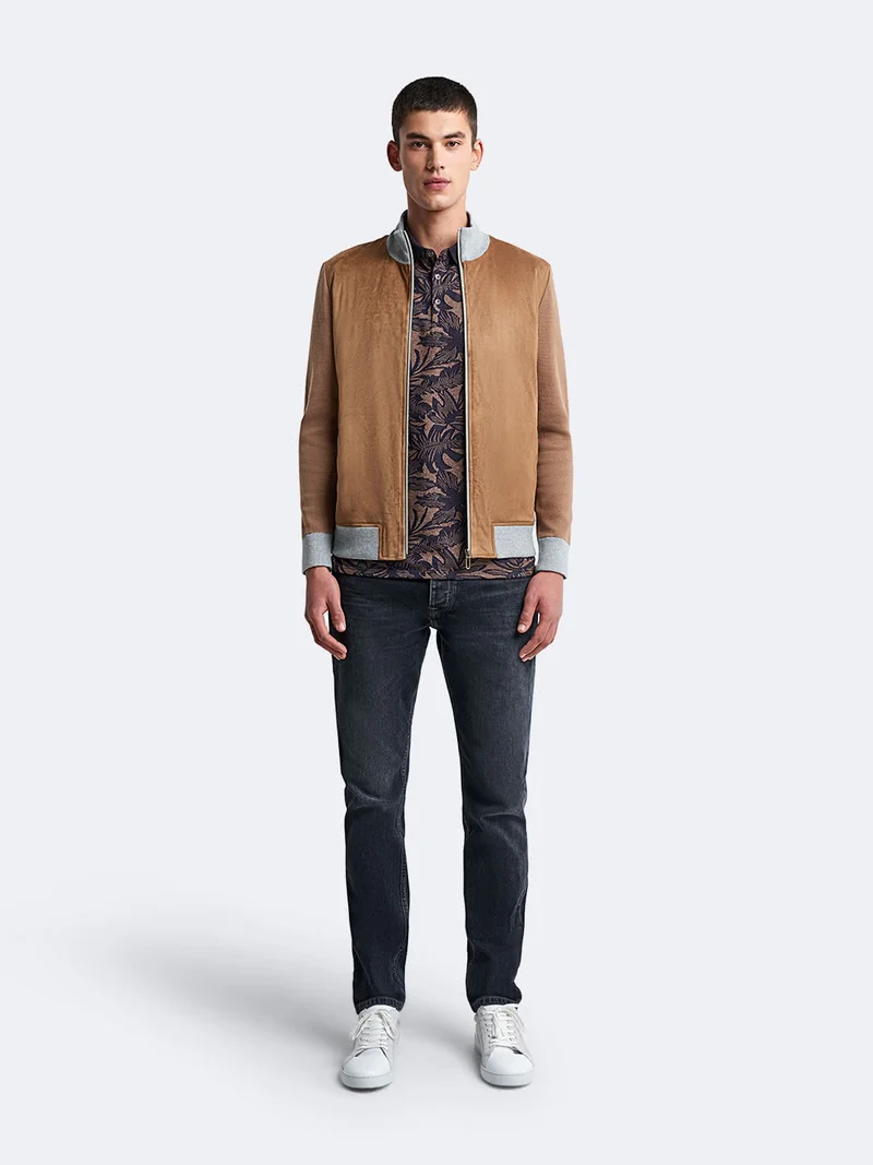 Polo manches courtes en coton fleuri