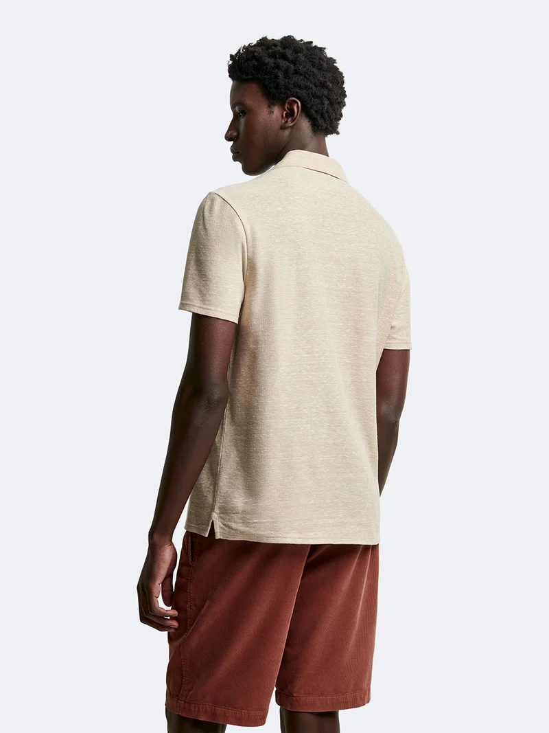 Polo manches courtes col requin