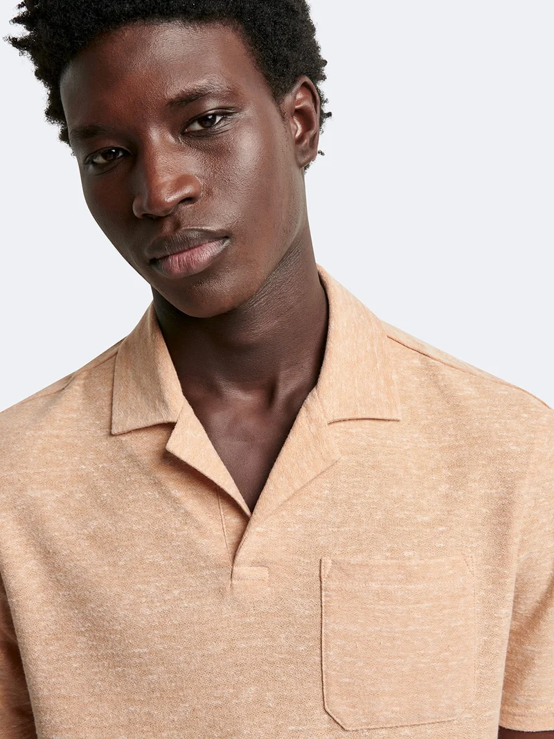 Polo manches courtes col requin