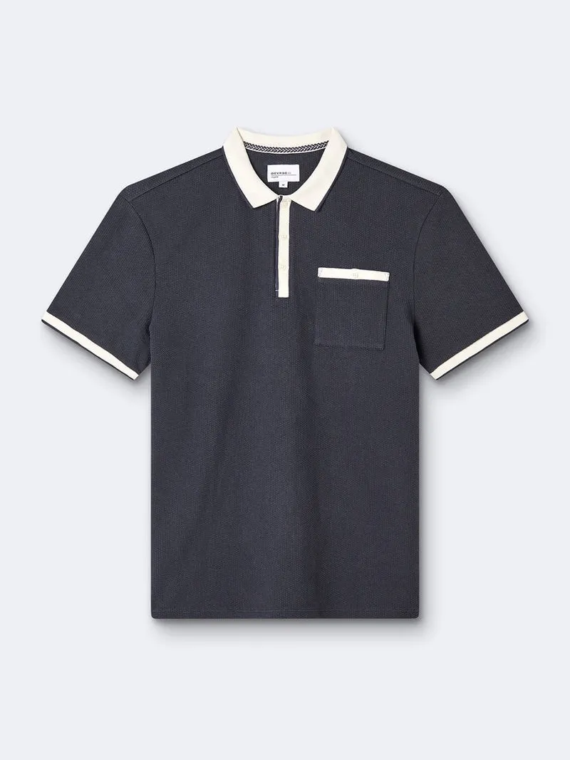 Polo manches courtes en coton bicolore