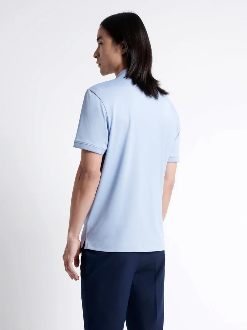 Polo manches courtes faux-uni en coton