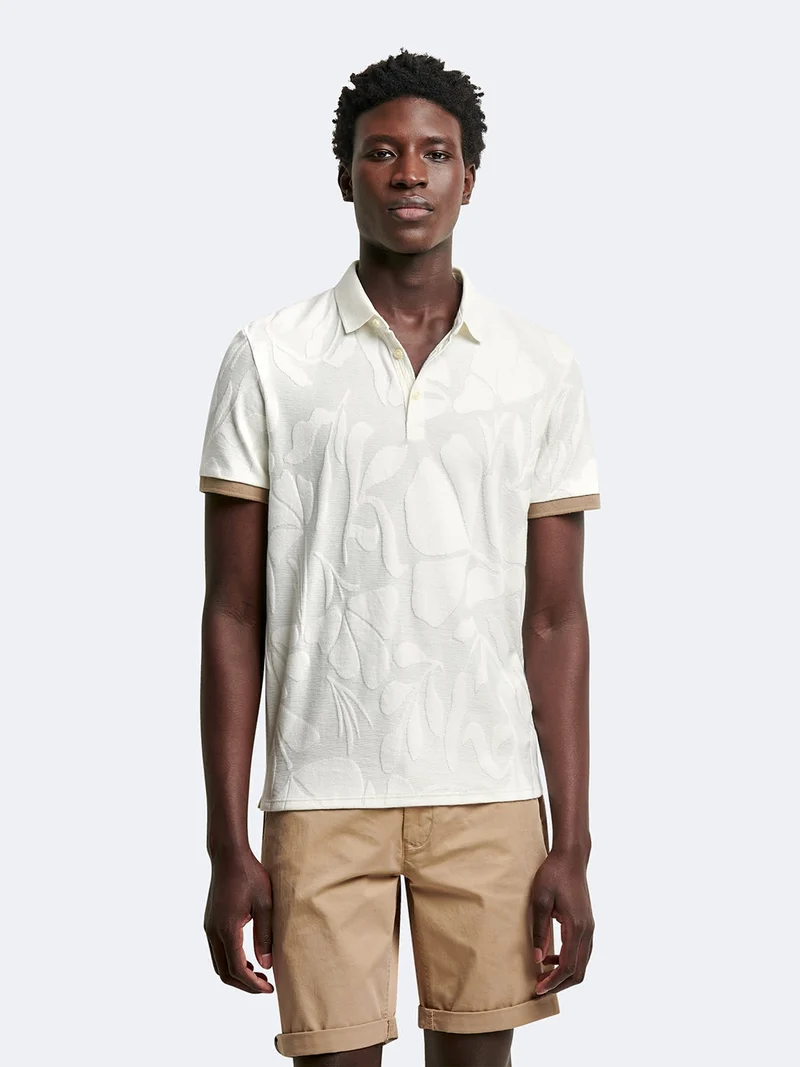 Polo manches courtes en coton à motifs