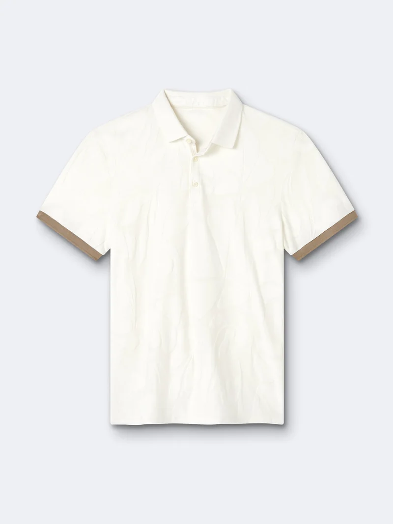 Polo manches courtes en coton à motifs
