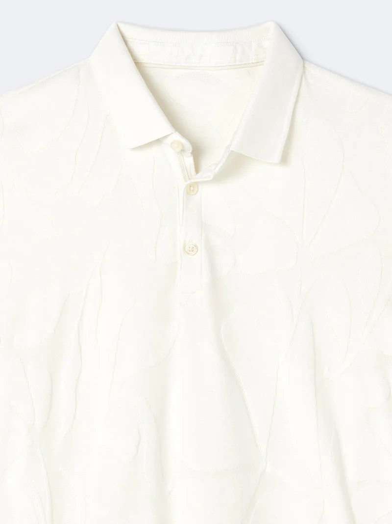 Polo manches courtes en coton à motifs