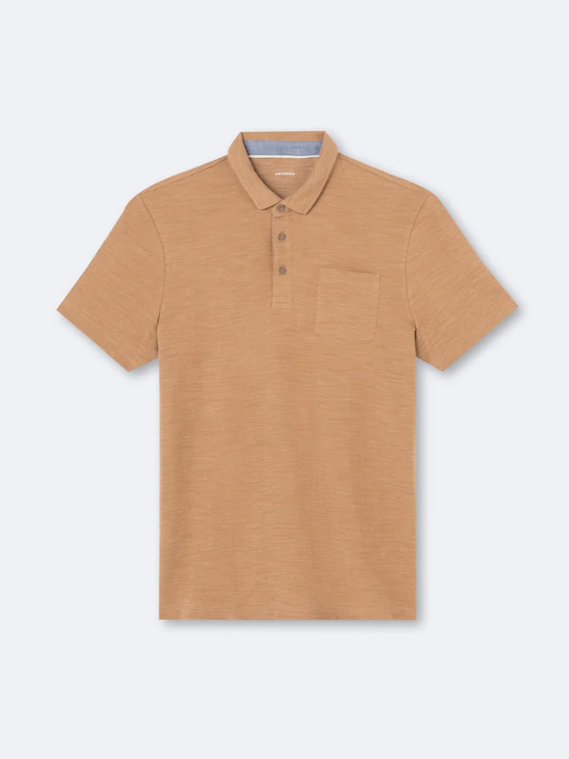 Polo manches courtes faux-uni en coton