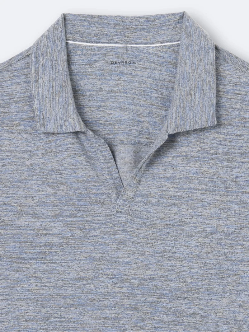 Polo manches courtes faux-uni en coton