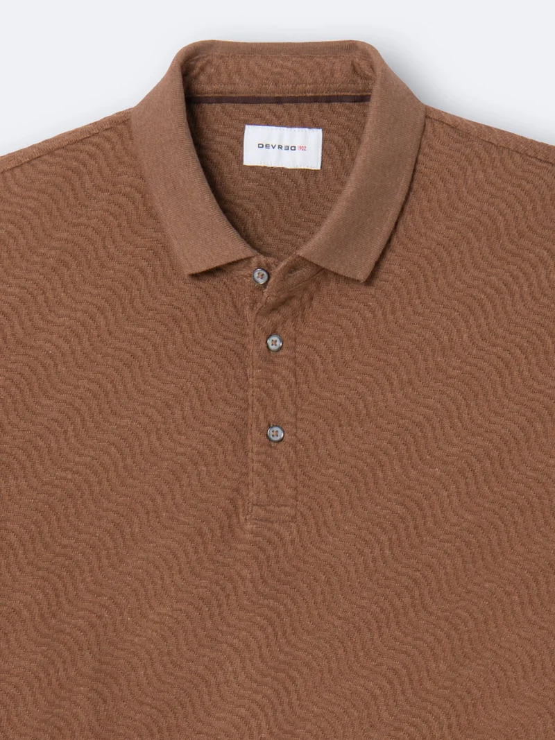 Polo manches courtes à relief en coton