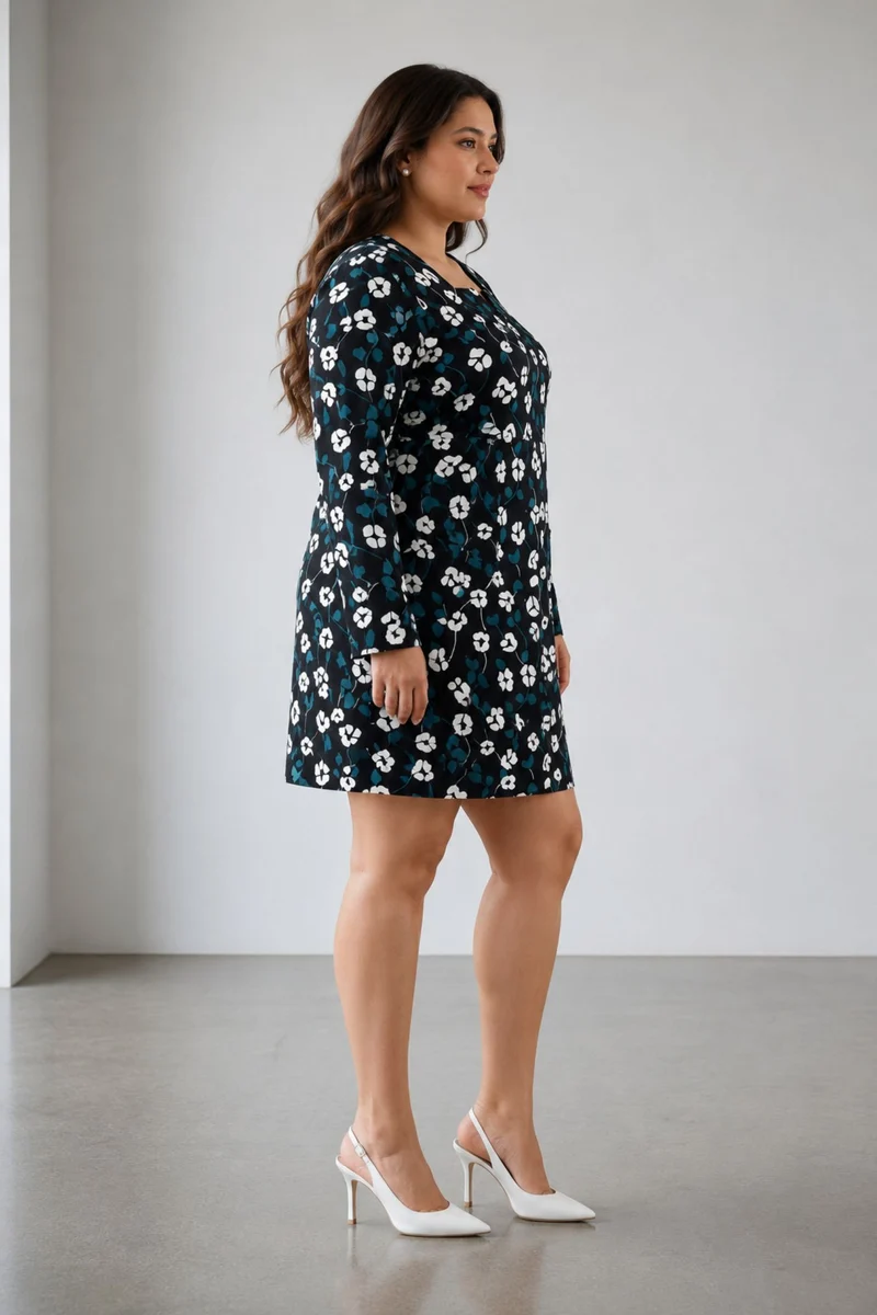 Eltel|100% Cotton Wrapped Bodice Mini Dress