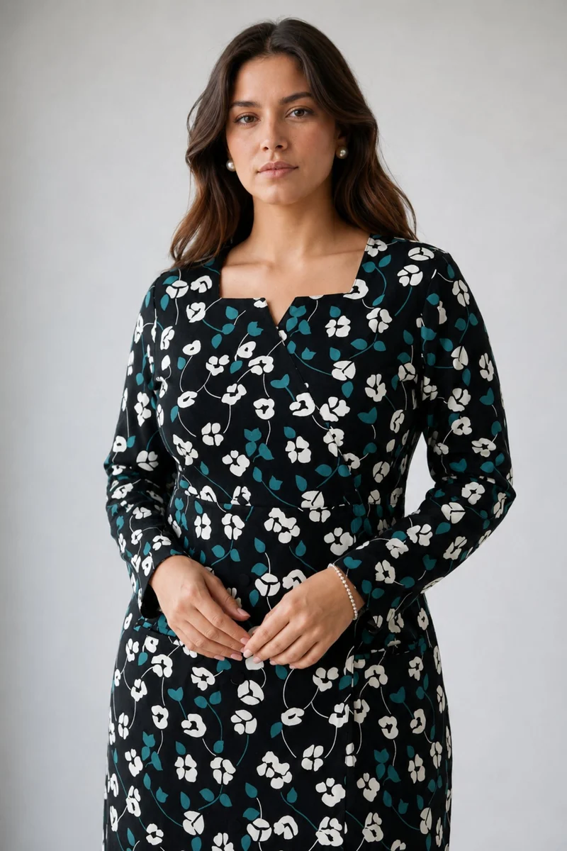 Eltel|100% Cotton Wrapped Bodice Mini Dress