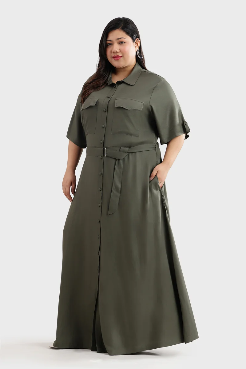 Bemah|Viscose Maxi Length Utility Dress