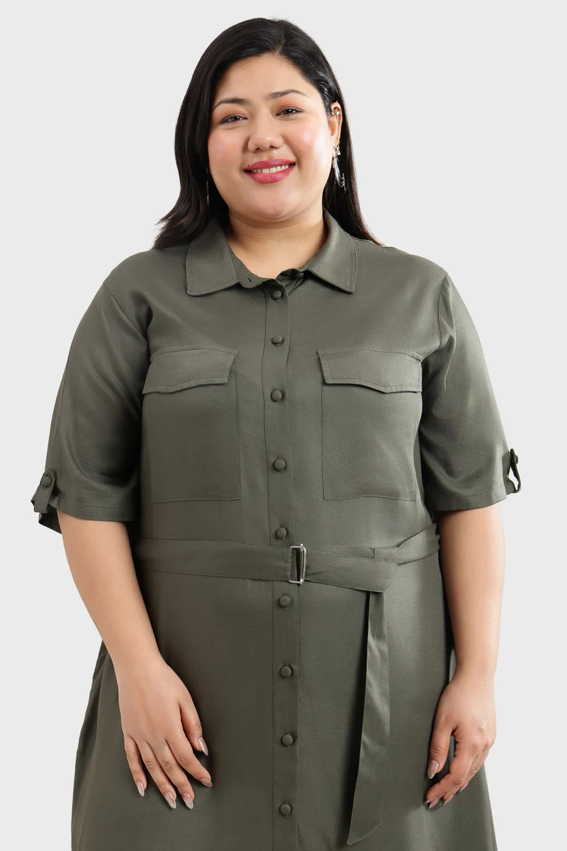 Bemah|Viscose Maxi Length Utility Dress