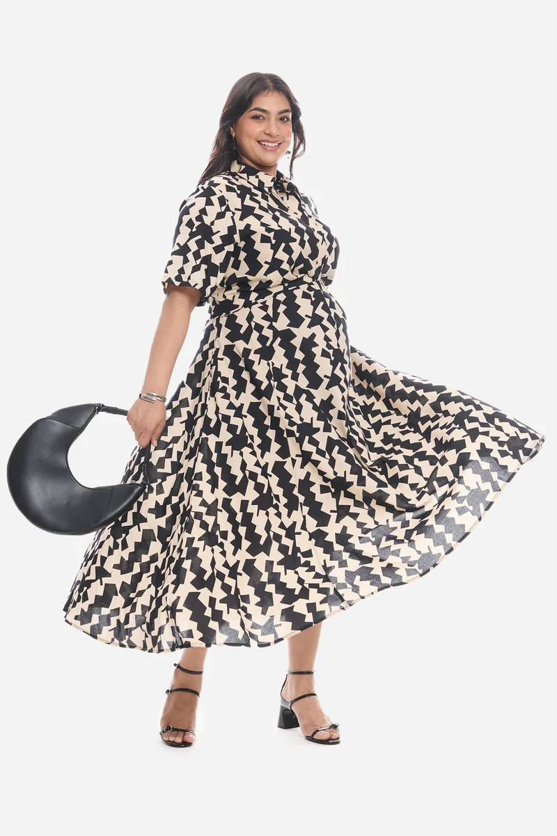 Vieah|Viscose Printed Shirt Dress