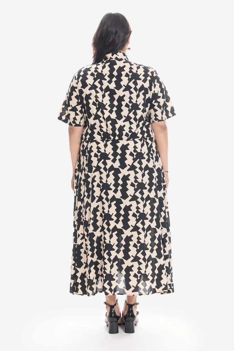 Vieah|Viscose Printed Shirt Dress