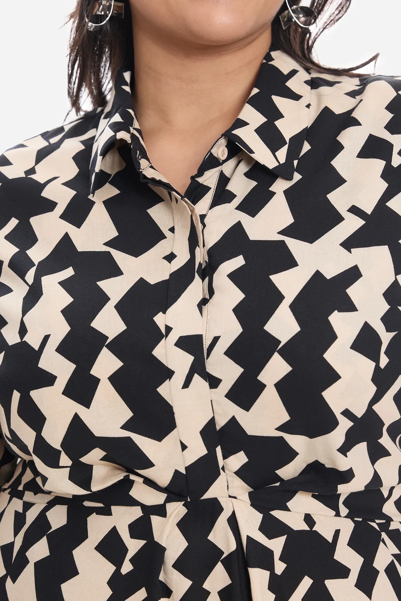 Vieah|Viscose Printed Shirt Dress