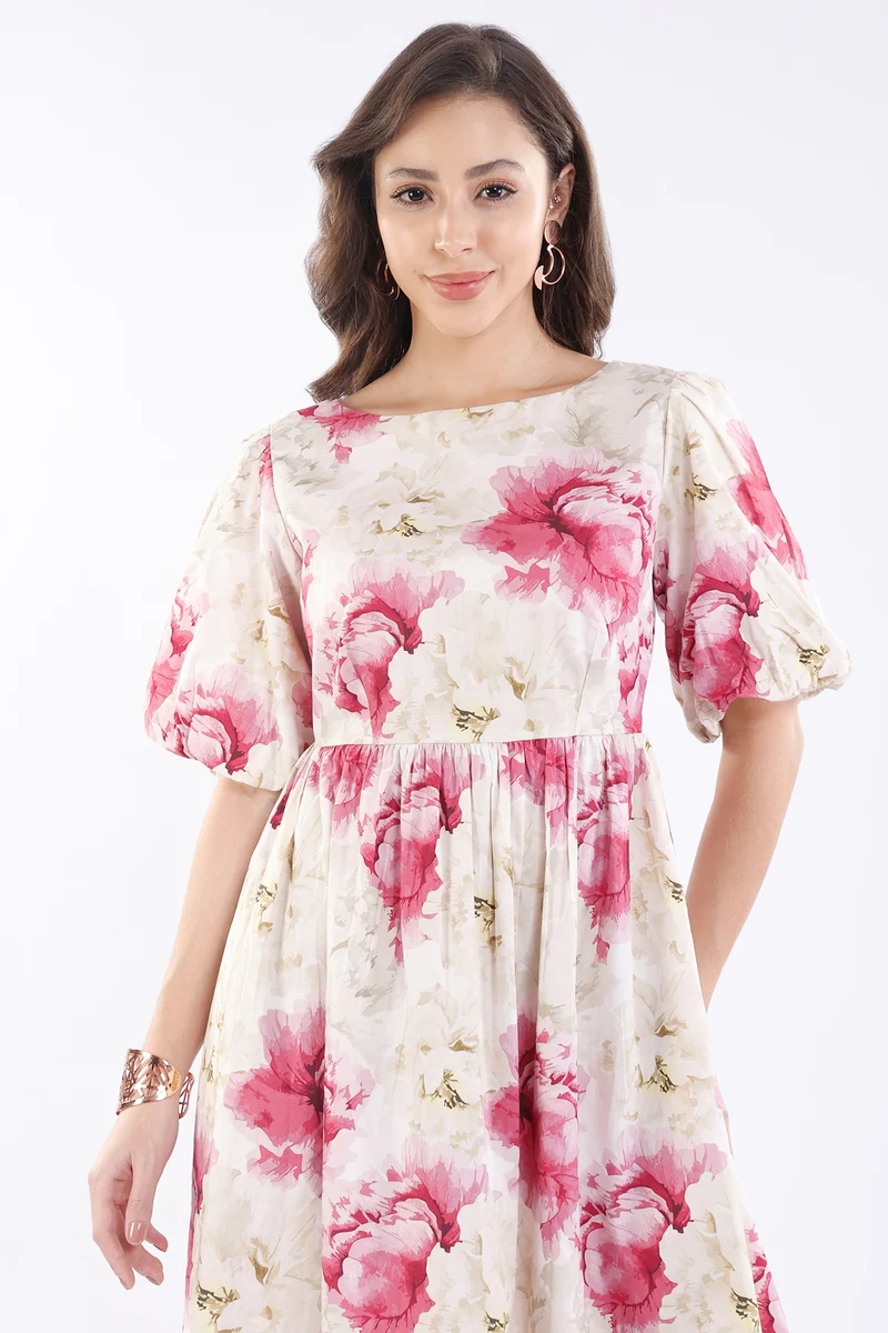 Mizuki|100% Cotton Back Bow Tie Up Midi Dress