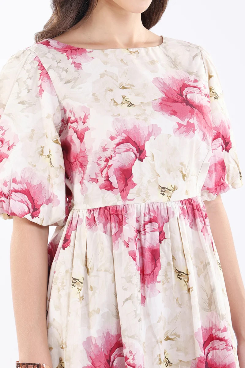 Mizuki|100% Cotton Back Bow Tie Up Midi Dress