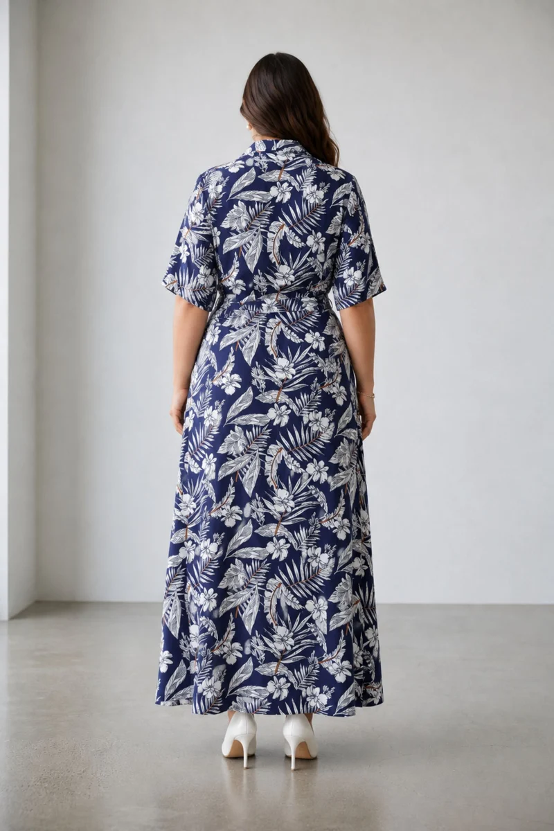 Benah|Viscose Maxi Length Utility Dress