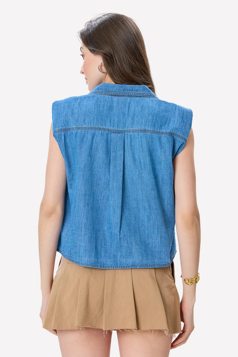Lanu|100% Cotton Padded Denim Shirt