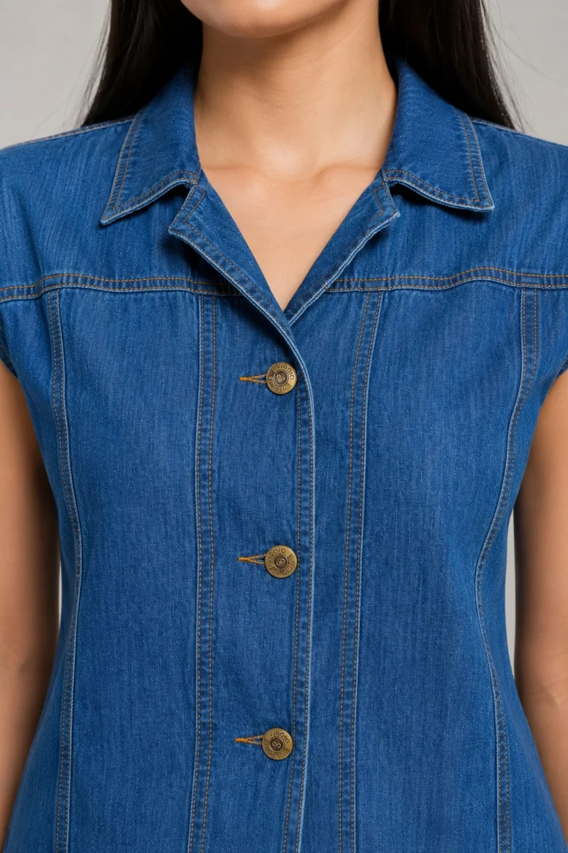 Kanui|100% Cotton Padded Denim Shirt