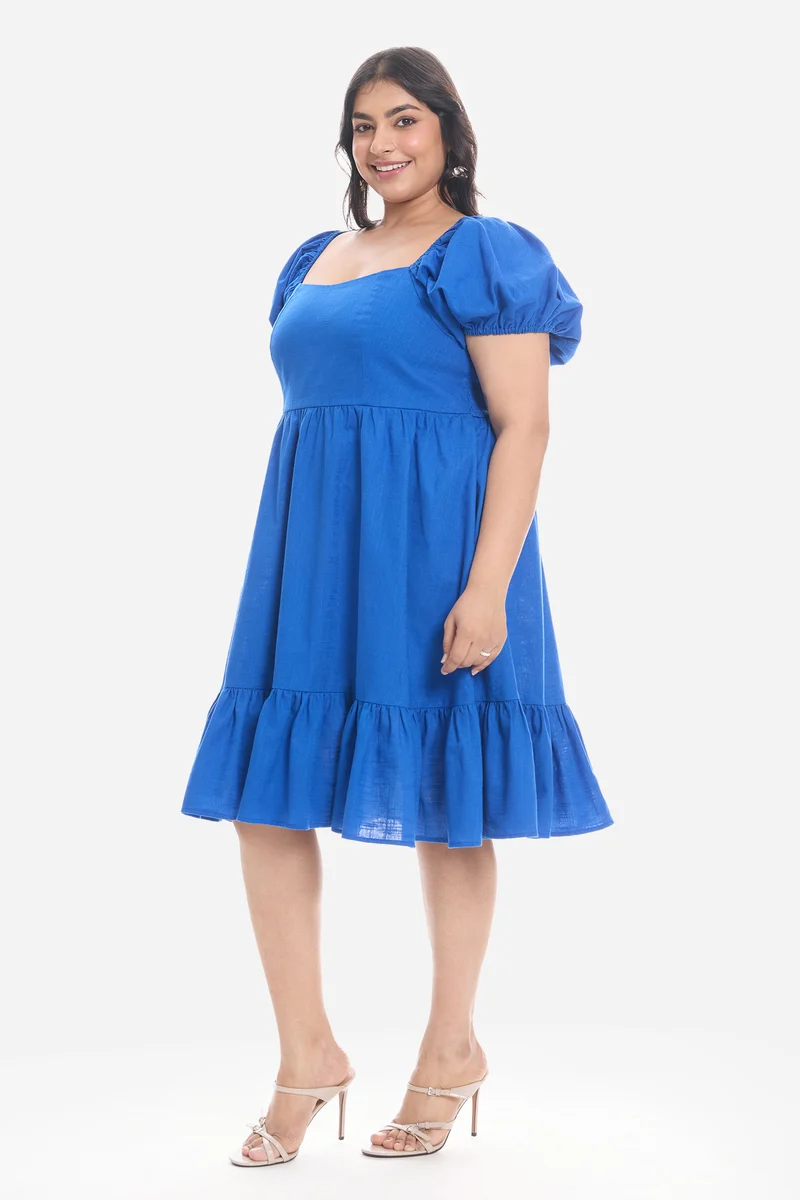 Videl|Cotton Mini Dress With Sweetheart Neck