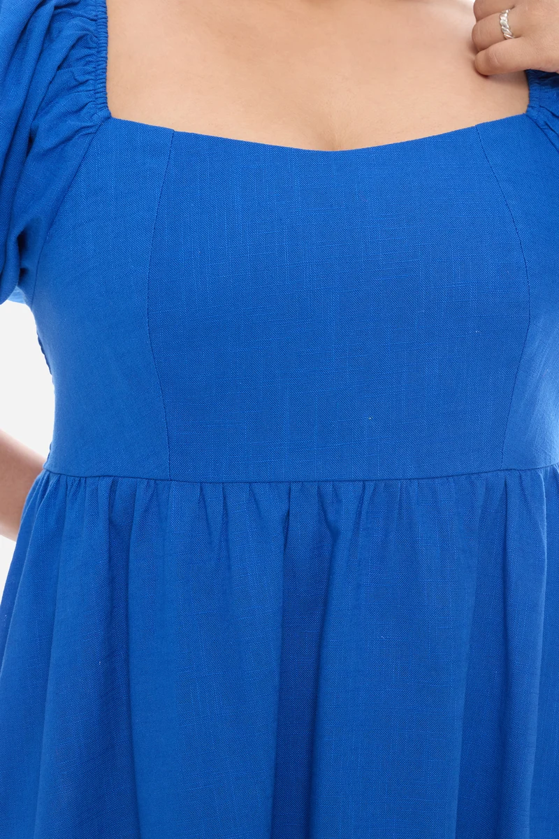 Videl|Cotton Mini Dress With Sweetheart Neck