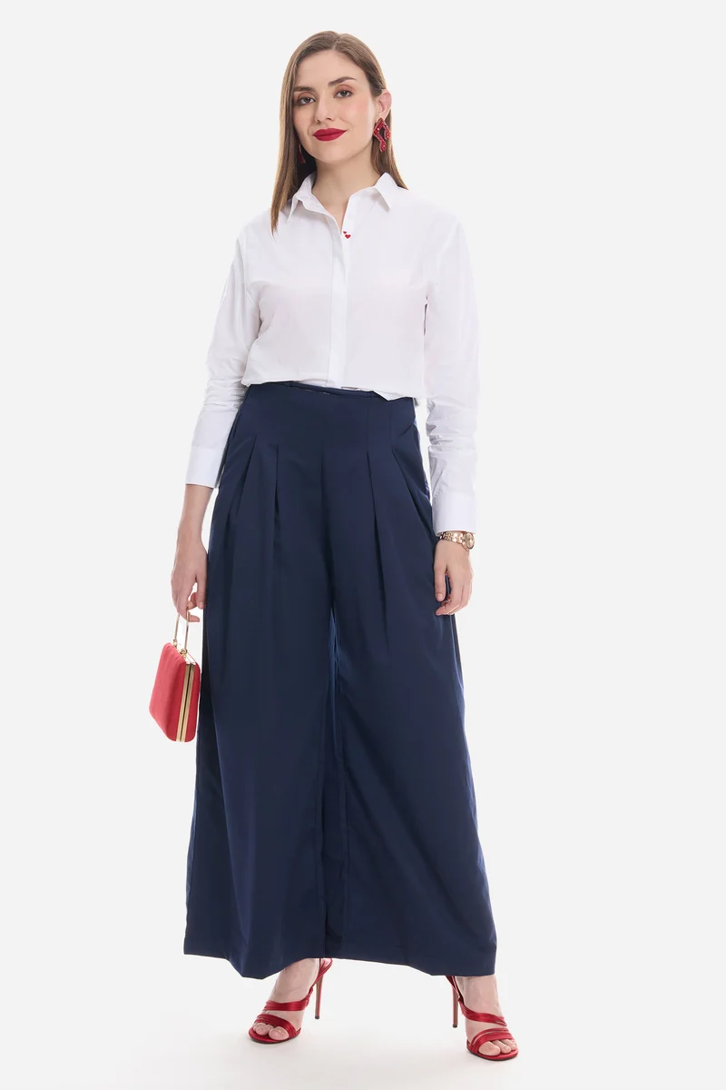 Zyara|100% Cotton Shirt With Placement Embroidery