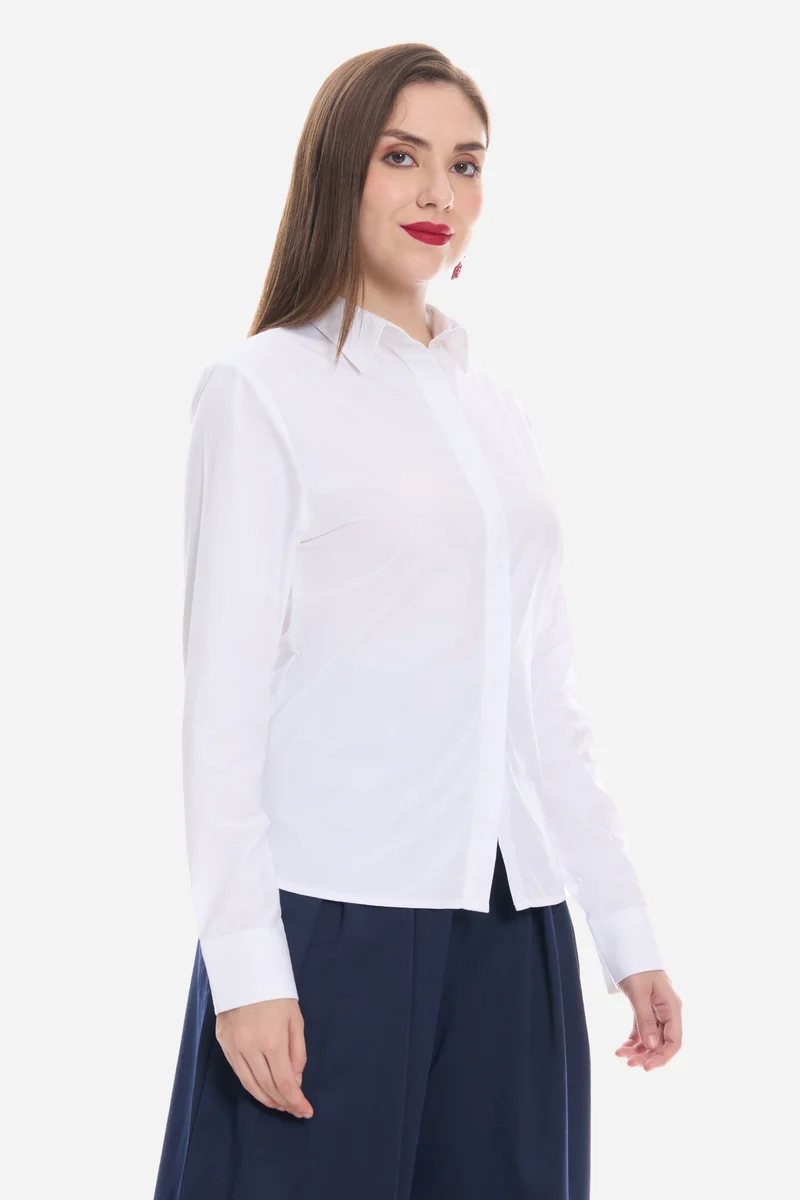 Zyara|100% Cotton Shirt With Placement Embroidery