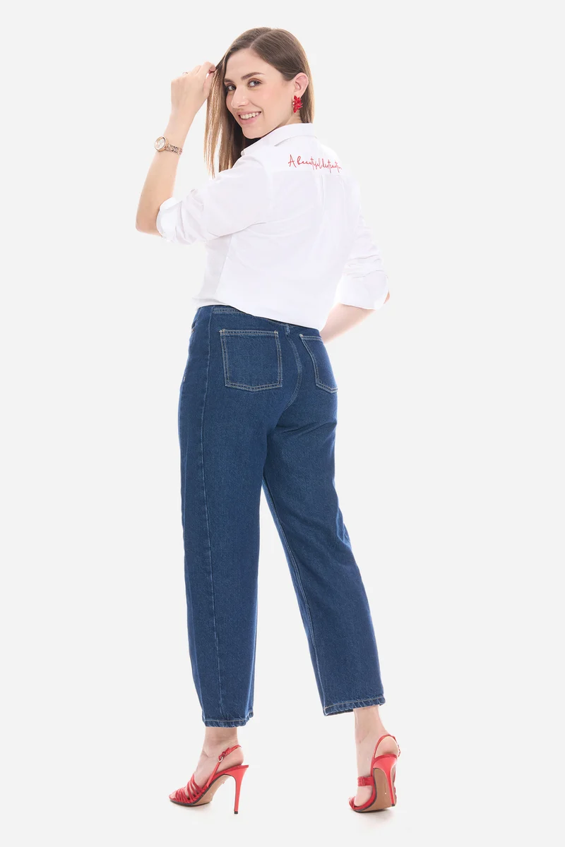 Zylen|100% Cotton Shirt With Placement Embroidery