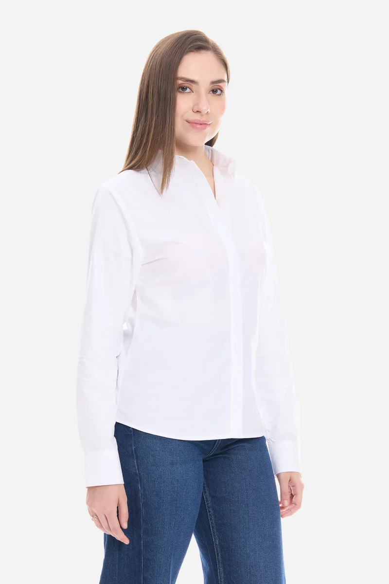 Zylen|100% Cotton Shirt With Placement Embroidery