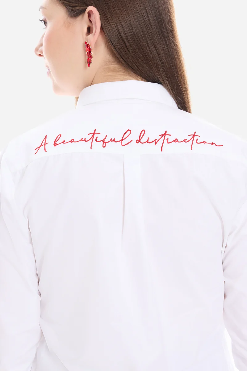 Zylen|100% Cotton Shirt With Placement Embroidery