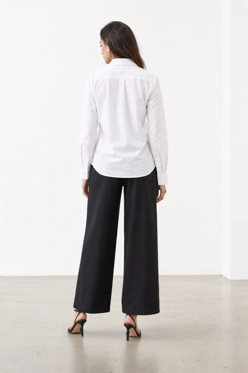 Zelvi|100% Cotton Shirt With Placement Embroidery