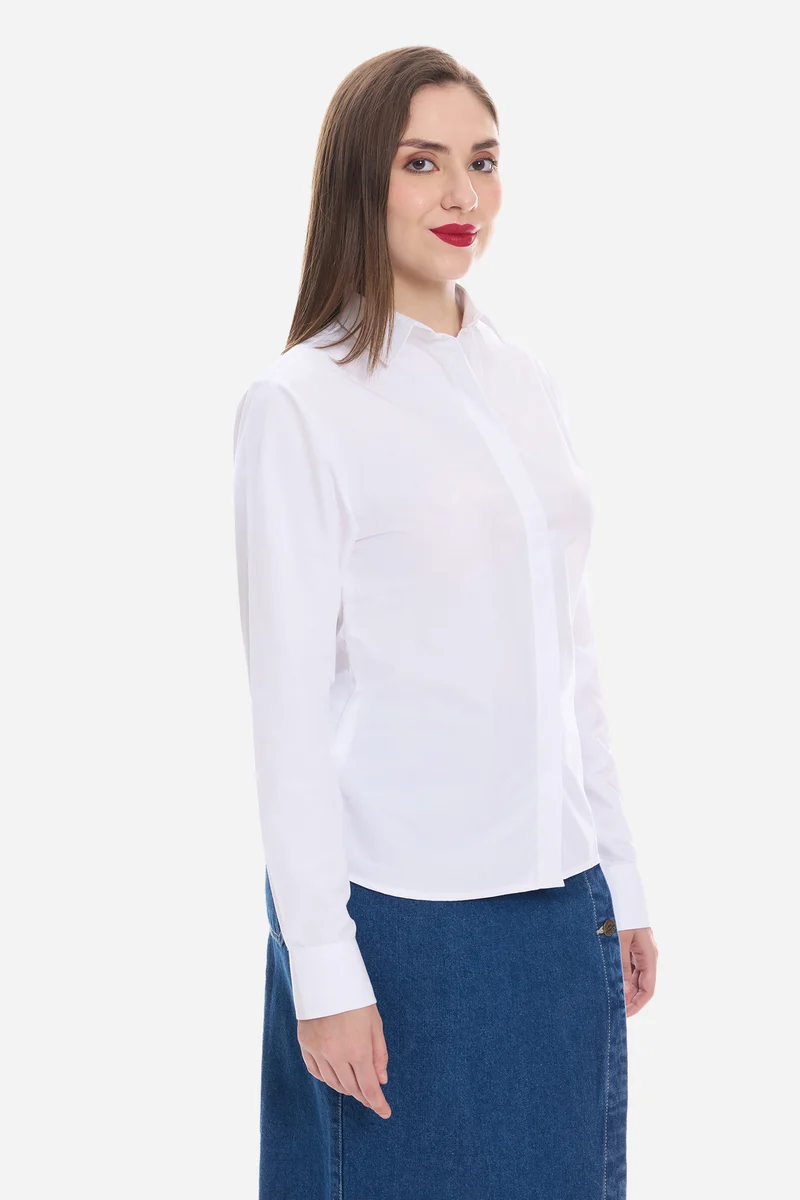 Zerra|100% Cotton Shirt With Placement Embroidery