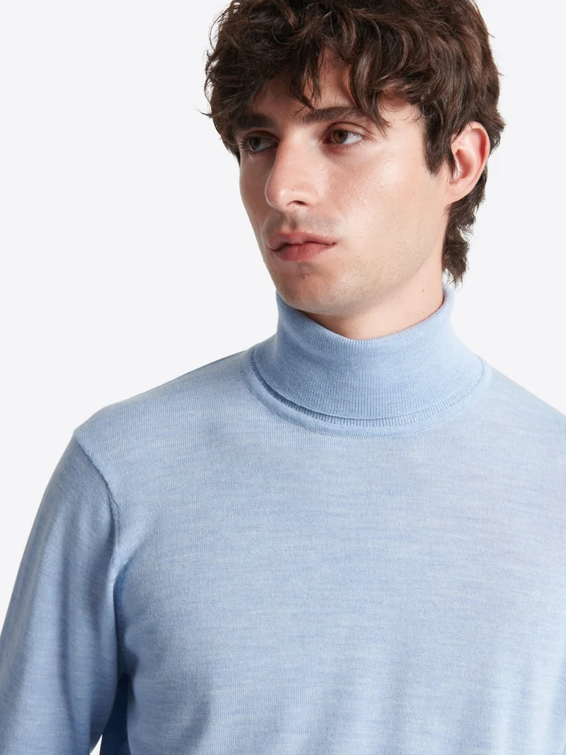 Pull à col roulé 100% laine mérinos