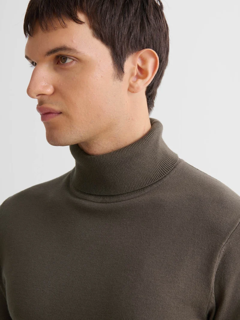 Pull col roulé en jersey