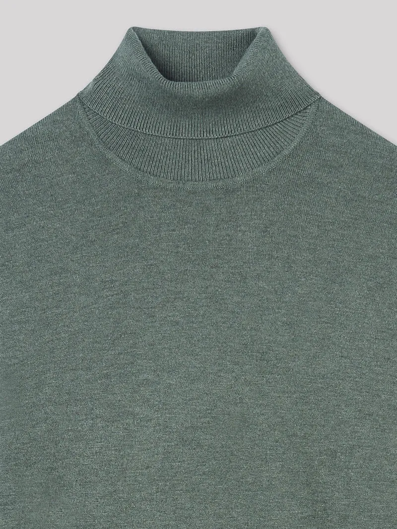 Pull col roulé en viscose certifiée