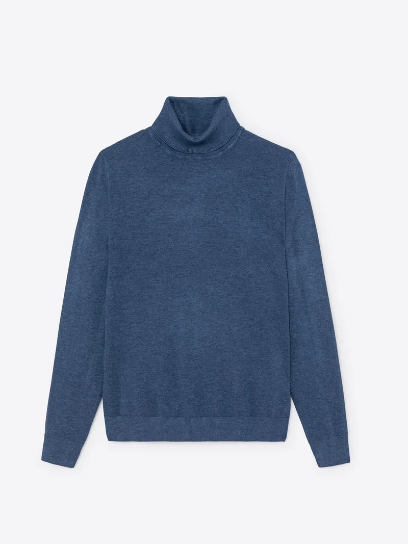 Pull col roulé en viscose certifiée