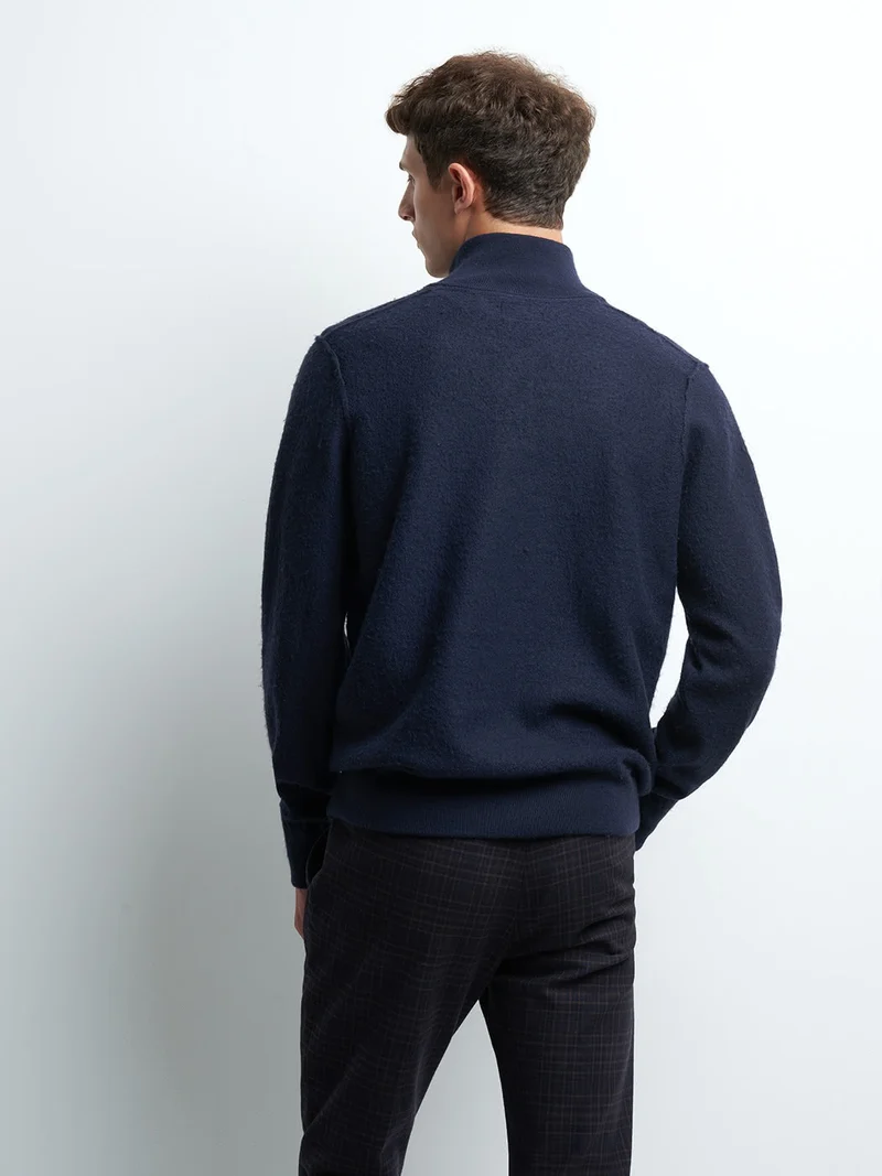 Pull col cheminée montant boutonné