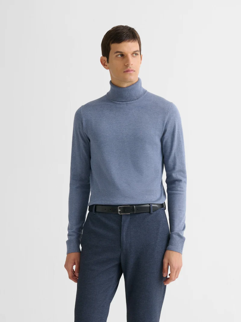Pull col roulé en jersey